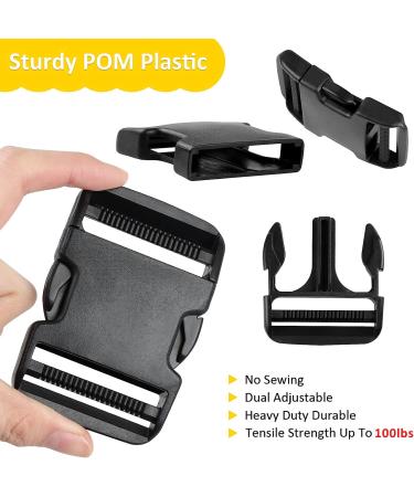 2 Inch Buckles Straps Set  6 Yards Nylon Webbing Straps with 6 Pcs Quick Side Release Plastic Buckle Dual Adjustable and 12 Pcs Tri-Glide Slide Clip + 6 Pcs Metal D Rings  No Sewing Required - Buy Online on GoSupps.com