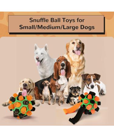 Larimu Sniffing Ball for Dogs | Interactive Portable Toy for Small & Medium Dogs - Orange & Black Red & Green - Buy Online on GoSupps.com