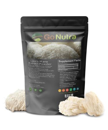 Go Nutra - Lion s Mane Powder Potent 10:1 Lion s Mane Mushroom Powder with 30% Polysaccharides Pure Lion s Mane Extract for Tea Juice Water and More Non-GMO Vegan 4 oz Lion's Mane Powder 4 Ounce (Pack of 1)