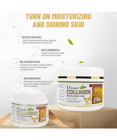 Collagen Moisturizing Cream with 24K Gold - Anti-Aging Hydrating & Skin Repair | 100ml - Buy Online on GoSupps.com