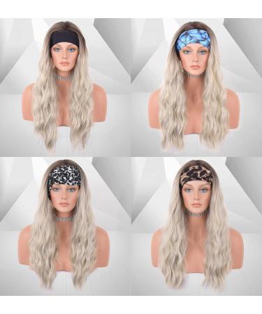 Vebonny Headband Wigs - Removable Synthetic Blonde & Ombr Brown Curly Wig | Glue-Free Shoulder Length Vebonny-153 - Buy Online on GoSupps.com