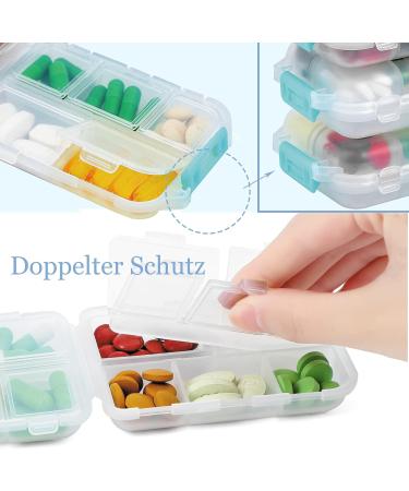 Muchengbao 4 Pack Weekly Pill Box 7 Days 10 Compartments Easy Open Medication Organizer - Buy Online on GoSupps.com