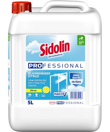 Sidolin Professional Citrus Glass Cleaner - 5 L Canister | Perfect Shine & Micro Crack Protection | International Shipping - Buy Online on GoSupps.com