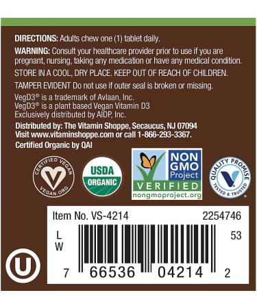Organic Vitamin D3 a" 125 MCG (5 000 IU) Whole Food Vitamin a" Mixed Berry (30 Chewable Tablets) - Buy Online on GoSupps.com