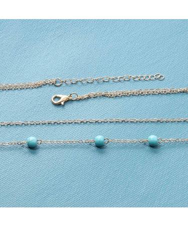 Boho Layered Turquoise Necklace | Gold Hammered Coin Disc Pendant | Vintage Jewelry for Women - Shop Internationally - Buy Online on GoSupps.com