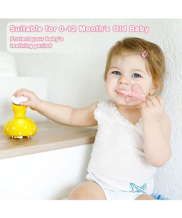 SILIVO Silicone Banana Teether for Babies - Training Finger Toothbrush with Storage Case - Pink - Buy Online on GoSupps.com