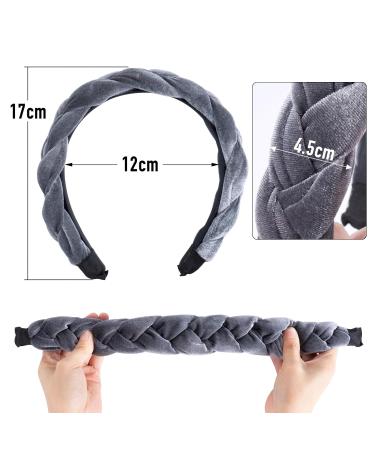 Vintage Gray Braided Headband - Rockabilly Fashion Hair Accessories for Women & Girls - Buy Online on GoSupps.com