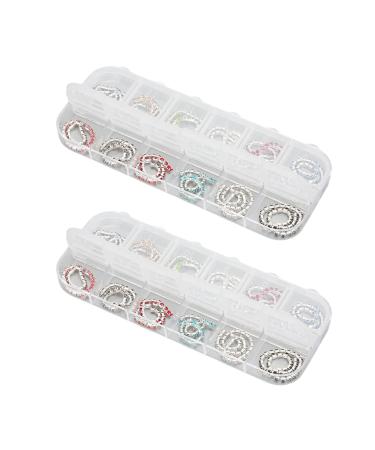 Sonew 2 Boxes Nail Art Chains 12 Colors Metal Nail Rhinestones Chains Shining Nail Charms Decoration for Salon