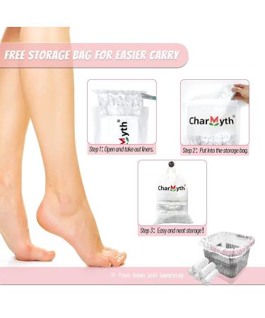 Charmyth XL Disposable Pedi Guard Bath Liners - Spa Footsie Clear Pedicure Liners for Foot Bath/Massage - Thick Elastic - XL Size - Buy Online on GoSupps.com