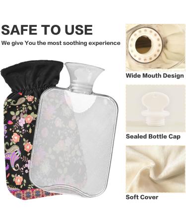 NAANLE Ethno Paisley Flowers Hot Water Bottle - 2L Transparent Bottle for Pain Relief & Heat Therapy - Ideal for Back Hand & Feet - Buy Online on GoSupps.com