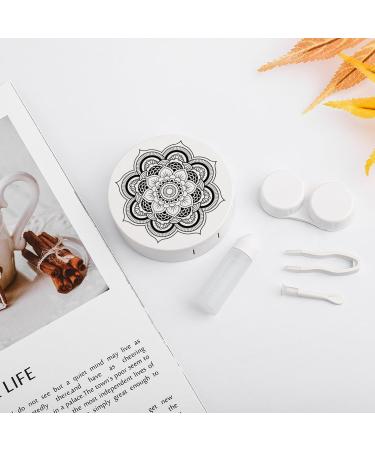 Mandala Flower Round Contact Lens Case | Portable Lens Holder with Mirror | Cute Storage Box for Travel - Buy Online on GoSupps.com