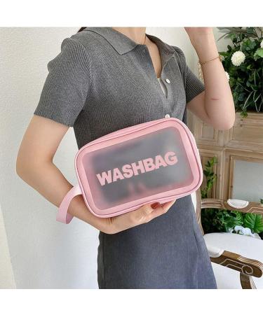 5PCS Clear Toiletry Bag Set - Waterproof Travel Makeup Bags for Men and Women in Pink - Buy Online on GoSupps.com