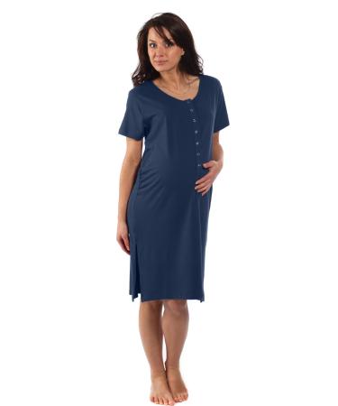 The Bamboo Birthing Shirt - Midnight Blue - XL (Pre-preg UK 18/20) for Pregnancy Labour