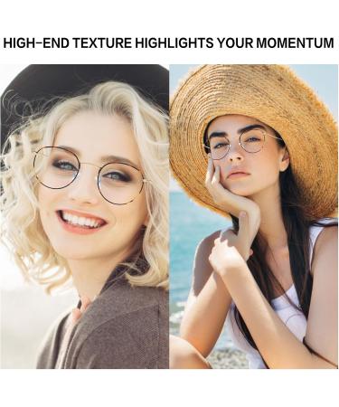 Fashionable Round Reading Glasses for Women | Retro Oval Anti-Glare Presbyopia & Stylish Metal Computer Lens - Kaeoisfu - Buy Online on GoSupps.com