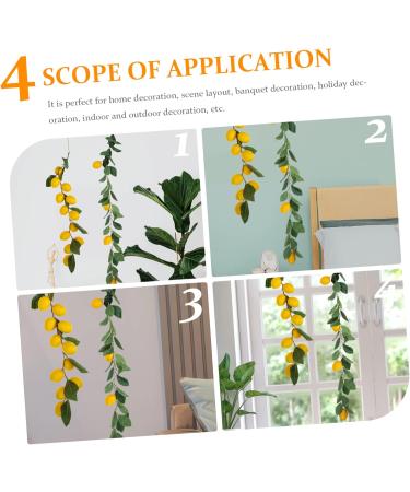 Zerodeko 4 Pcs Simulation Lemon Rattan Garland Decor Plant Flower Embellishments Front Door Wreath Wedding Supplies Artificial Flower Spring Front Door Adornment Summer Plastic Green Leaves Yellowx2pcs 100x13cmx2pcs - Buy Online on GoSupps.com