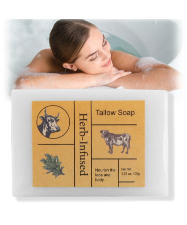 Tallow Soap Beef Tallow Skin Care Natural Organic Soap Natural Soap Moisturizing Tallow Handmade Soap Beef Tallow Skin Care Organic Beef Tallow Beef Tallow for Skin Face & Body Cleaning Soap Bar 100g