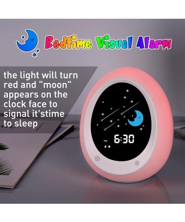 Kids Alarm Clock Toddler Sleep Training Clock with Sun & Moon Sound Machine Night Light Time to Wake Alarm Clock for Children - Buy Online on GoSupps.com