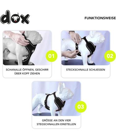 DDOXX Reflecting Airmesh Step-in Dog Harness - Adjustable for All Sizes (M Yellow: Neck 26-36 cm Breast 36-50 cm) - International Shipping Available - Buy Online on GoSupps.com