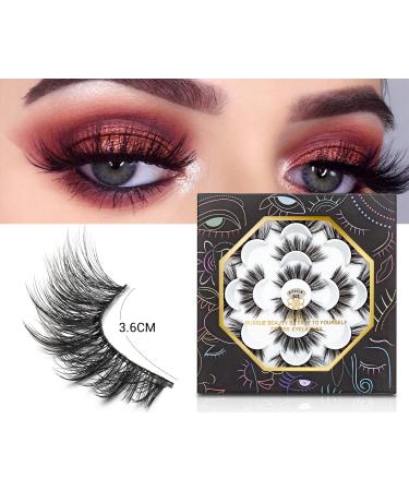 DYSILK 6D Mink Lashes - Natural Look, Fluffy Cat Eye Wispy False Eyelashes - 7 Pairs Soft Reusable - Style 002 - Buy Online on GoSupps.com