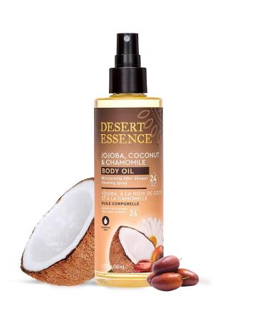 Desert Essence Jojoba Coconut & Chamomile Body Oil - 8.28 fl oz | Nourishing Skin Moisturizer - Buy Online on GoSupps.com