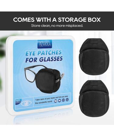 eZAKKA Silk Eye Patches for Adults & Kids - Left & Right Eye 2 Pcs, Medical Patch for Glasses, Amblyopia & Strabismus - Black Large (2 Packs) - Buy Online on GoSupps.com