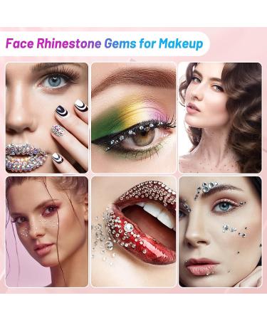 3600Pcs Face Gems Rhinestones Set with Makeup Glue - Shynek Eye & Hair Rhinestone Kit for Nail Art & Crafts - Buy Online on GoSupps.com