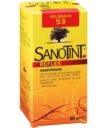  Sanotint Sanotint Reflex Hair Colour No. 53 Light Brown 1 x 80 ml with Golden Millet and Herbal Extracts - Buy Online on GoSupps.com