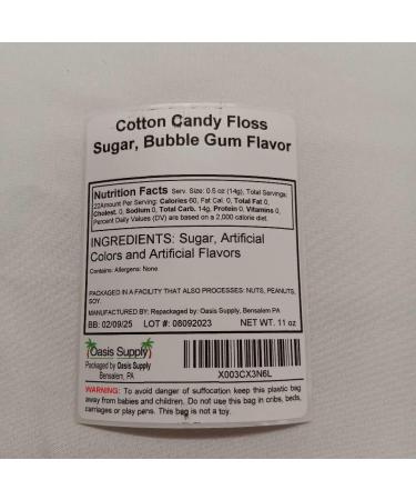 Buy 11 oz Grape & Bubblegum Cotton Candy Sugar Floss | Includes 50 Plastic Printed Bags | Perfect Cotton Candy Supplies - Buy Online on GoSupps.com