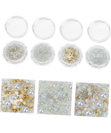 Healeved 8 Boxes Decor Pearl Buttons Hair Rhinestones Nail Supply Peal for DIY Crafts Making Removable Nail Charms DIY Crafts Supplies Accessories Three-dimensional Resin Ribbon - Buy Online on GoSupps.com