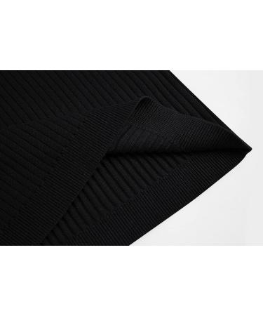 Mens Casual Slim Fit Turtleneck T-Shirt in Black | Rib Knitted Stretch Pullover Sweater - Buy Online on GoSupps.com