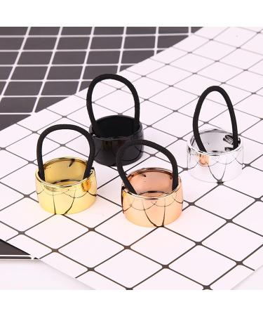 4 PCS Glitter Hair Cuff Elastic Scrunchies - Gothic Punk Hair Ties for Women Girls (Gold, Silver, Rose Gold, Black) - Buy Online on GoSupps.com