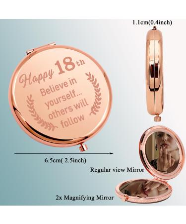KUIYAI Happy 18th Birthday Makeup Mirror - Believe In Yourself Others Will Follow | Birthday Party Favors UK - Buy Online on GoSupps.com