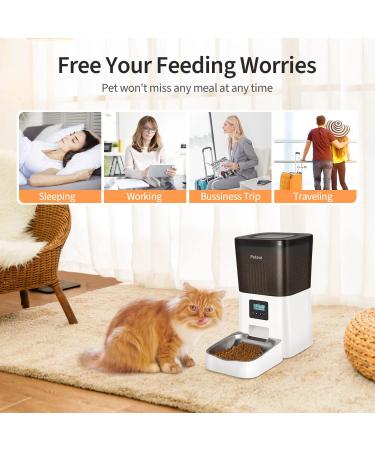 Petour Automatic Cat Feeder  4L Pet Dry Food Dispenser with Stainless Steel Bowl&Lock Lid  Dog Timed Feeder Control with Dual Power Supply  10s Voice Recorder and Desiccant Bag  14 Meals Per Day - Buy Online on GoSupps.com