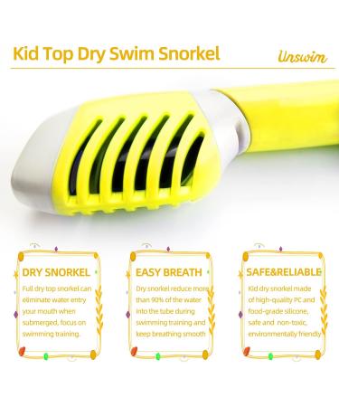 Uniswim Kids Snorkel with Rotate Function - Yellow | Child Training Swimming Front Snorkel for Boys and Girls - Buy Online on GoSupps.com