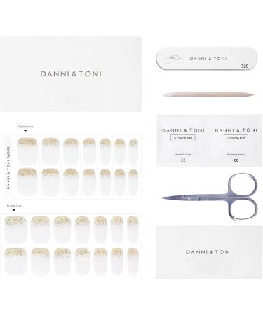 Danni & Toni Semi Cured Nail Wraps (Shine Bright) - 28 Stickers with Fine Gold Sparkles - Self-Adhesive Gel Nail Stickers - Buy Online on GoSupps.com