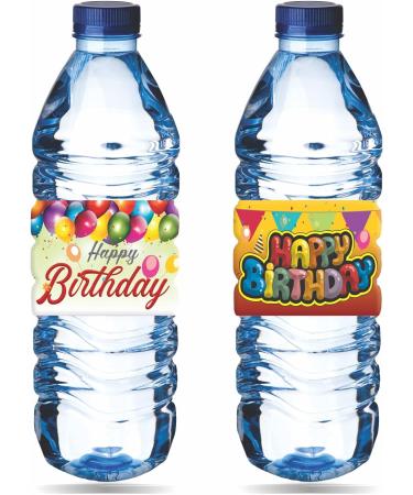 Happy Birthday Water Bottle Labels - Pack of 100 Wrappers for Party Decoration - Buy Online on GoSupps.com