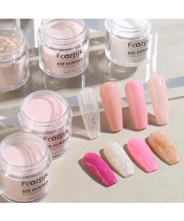 Premium Dip Powder Nail Kit - 8 Colors Clear Nude Pink Glitter Acrylic Set for Home Manicure | Base & Top Coat Included - Buy Online on GoSupps.com