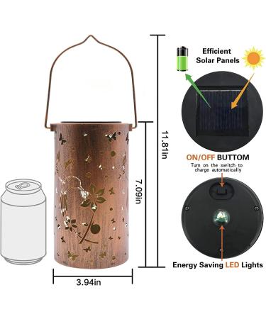 Hummingbird Solar Lantern Lights Outdoor Hanging Metal Decor Lanterns-Waterproof LED Decorative Light for Garden Patio Yard Lawn Backyard Front Porch as Gifts for Mom Grandma Women (Hummingbirds 2) - Buy Online on GoSupps.com