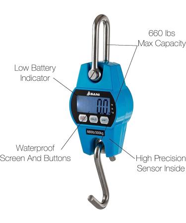 Hanging Weight Scale | 660lb Digital Electronic Weighing Scale for Hunting, Fishing, Farm, and Luggage | Accurate Sensors | Polycarbonate Blue - Buy Online on GoSupps.com