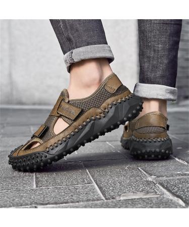 Buy Kaeaeilss Men's Leather Sandals - Comfortable Beach & Hiking Shoes Summer Trekking Footwear EU Size 41 Brown - Buy Online on GoSupps.com