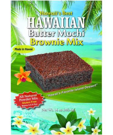 Hawaii's Best Butter Mochi Brownie Mix (With 100% Ghirardelli Cocoa) 1 Pound (Pack of 1)