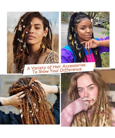 241 Pcs Hair Loc Jewelry for Braids & Dreadlocks - Gold and Silver Metal Hair Cuffs for Black Women - Buy Online on GoSupps.com