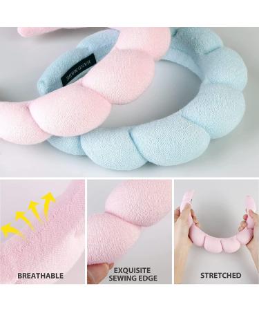 Spa Headband Puffy Sponge Head Band Skincare Makeup Headbands for Washing Face Facial Mask Skin Care Shower Makeup Removal Women Girls Hair Accessories (White) - Buy Online on GoSupps.com