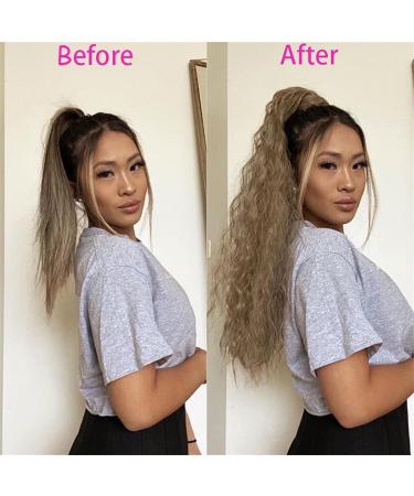 Ponytail Extension Wrap On Clip Hair Extensions Synthetic Corn Wavy Long Ponytail for Women Hairpiece Ponytail Hair Extension(Q56-8 34inch-85cm) 34inch-85cm Q56-8 - Buy Online on GoSupps.com
