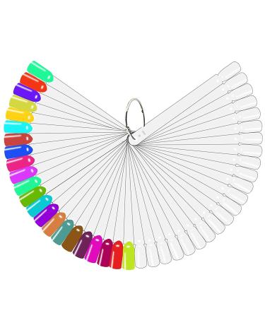 50 pieces nail art tip ring stick nail color display glue nail color wheel ring pattern for nail polish gel color display nail salon exercises display nail tip