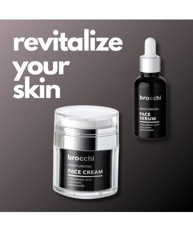 Brocchi | Hyaluronic Acid Face Cream & Serum Set Deep Hydration Revitalizing Enhanced Elasticity Collagen Niacinamide - Buy Online on GoSupps.com