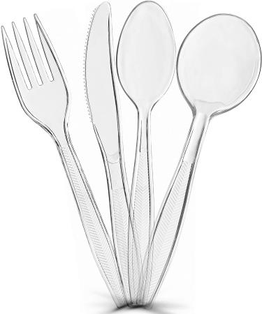 Plasticpro Clear Plastic Knives - 300 Count Medium Weight Disposable Cutlery - Buy Online on GoSupps.com