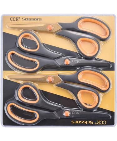 CCR Scissors 8 Inch Soft Comfort-Grip Handles Sharp Titanium Coating Blades  4-Pack - Buy Online on GoSupps.com