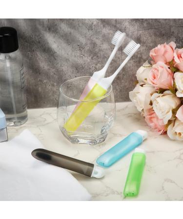 Folding Travel Toothbrush Set with Case - Soft Bristles, Portable for Camping, Hiking, Business Trips - 5 Colors - Buy Online on GoSupps.com
