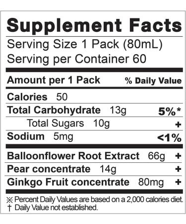 Chunho Food Balloonflower & Pear Juice Liquid Supplement. Protects Helps Against Dry Throat. No Preservatives and Artificial Additives. 60 Pack  - Buy Online on GoSupps.com